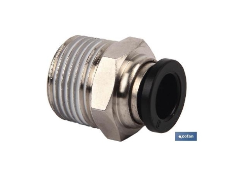 Racor roscado recto t-12, r-1/4 caja 10 unid.