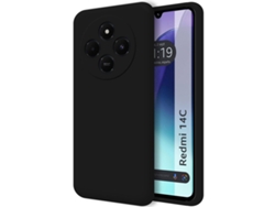 Funda Ultra Negra para Xiaomi Redmi 14C TUMUNDOSMARTPHONE Silicona Líquida Textura Suave Negro