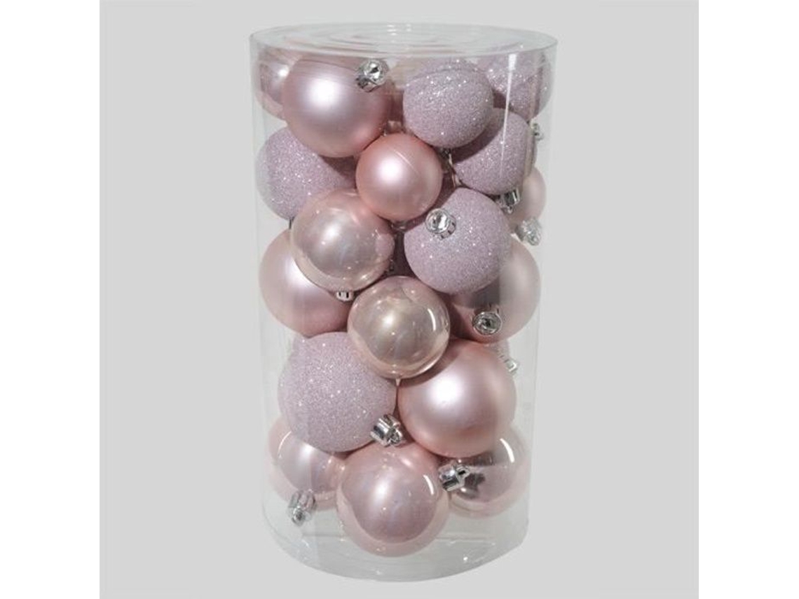 Conjunto de Adornos de Navidad EMINZA Alpinos Variados Pó Rosa - 30un (4 cm)