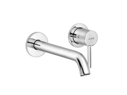 Grifo monomando de pared Kludi Bozz con dos orificios, saliente de 230 mm, 382450576, cromado