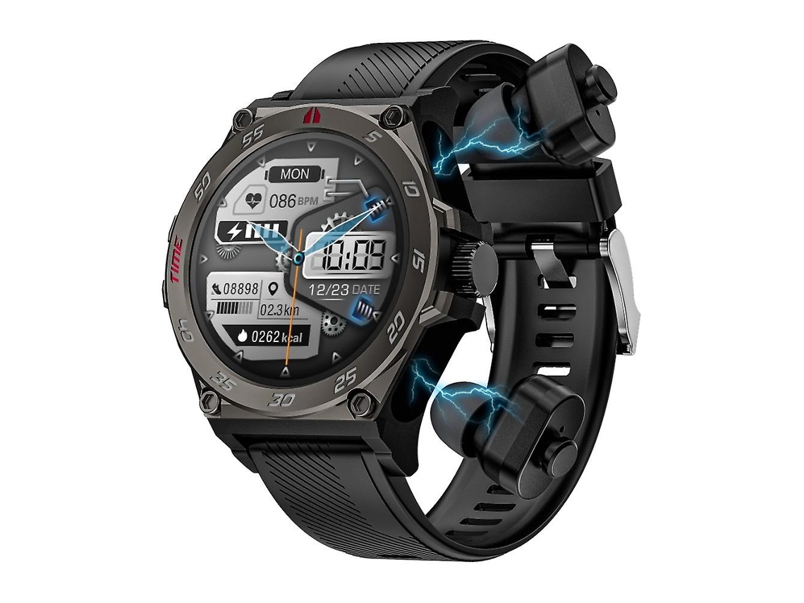 Reloj inteligente deportivo LC18 de 1,53 pulgadas con Bluetooth 5.0, resistente al agua IP67 y auriculares Ly Ebike