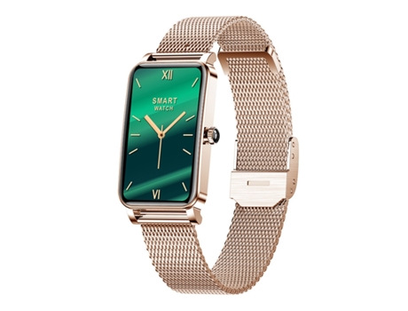 Smartwatch Monitor de Oxígeno en Sangre Frecuencia Cardíaca y Sueño para Ios y Android Oro Rosa VEANXIN