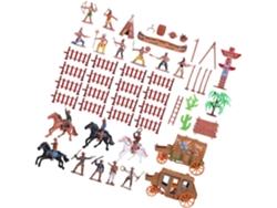 Figuras En Miniatura De Vaquero Y Carreta De 43 Piezas Para Niños Y Niñas, Tamaño Mediano