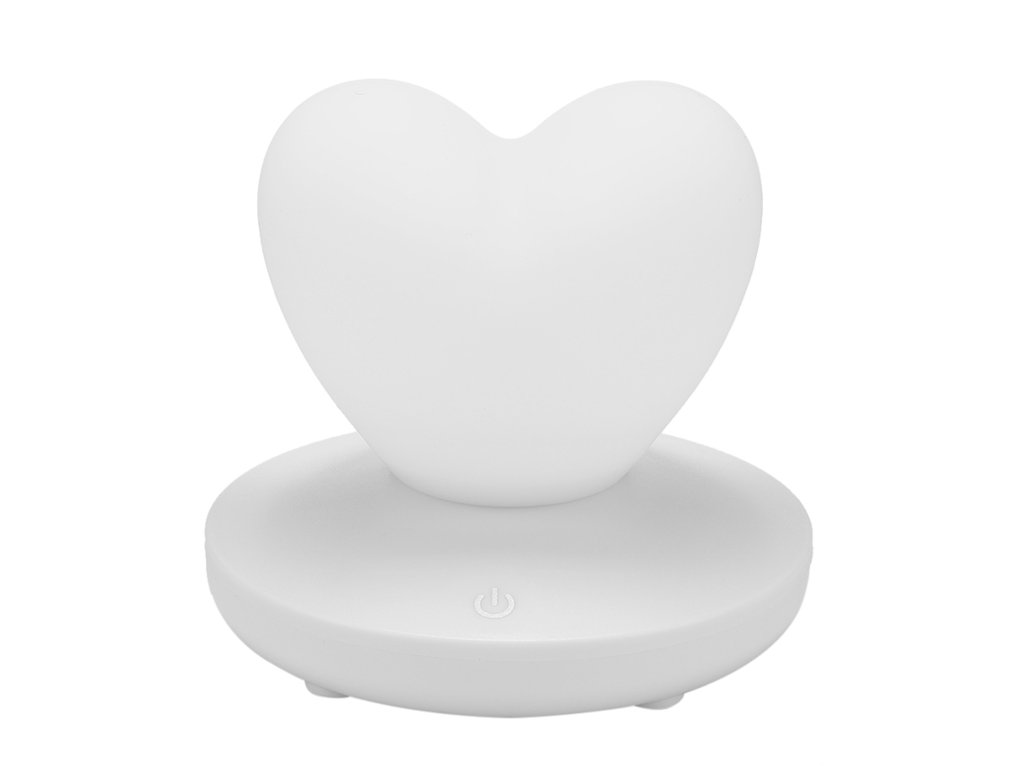 Luz LED en forma de corazón con carga USB, interruptor táctil, color blanco