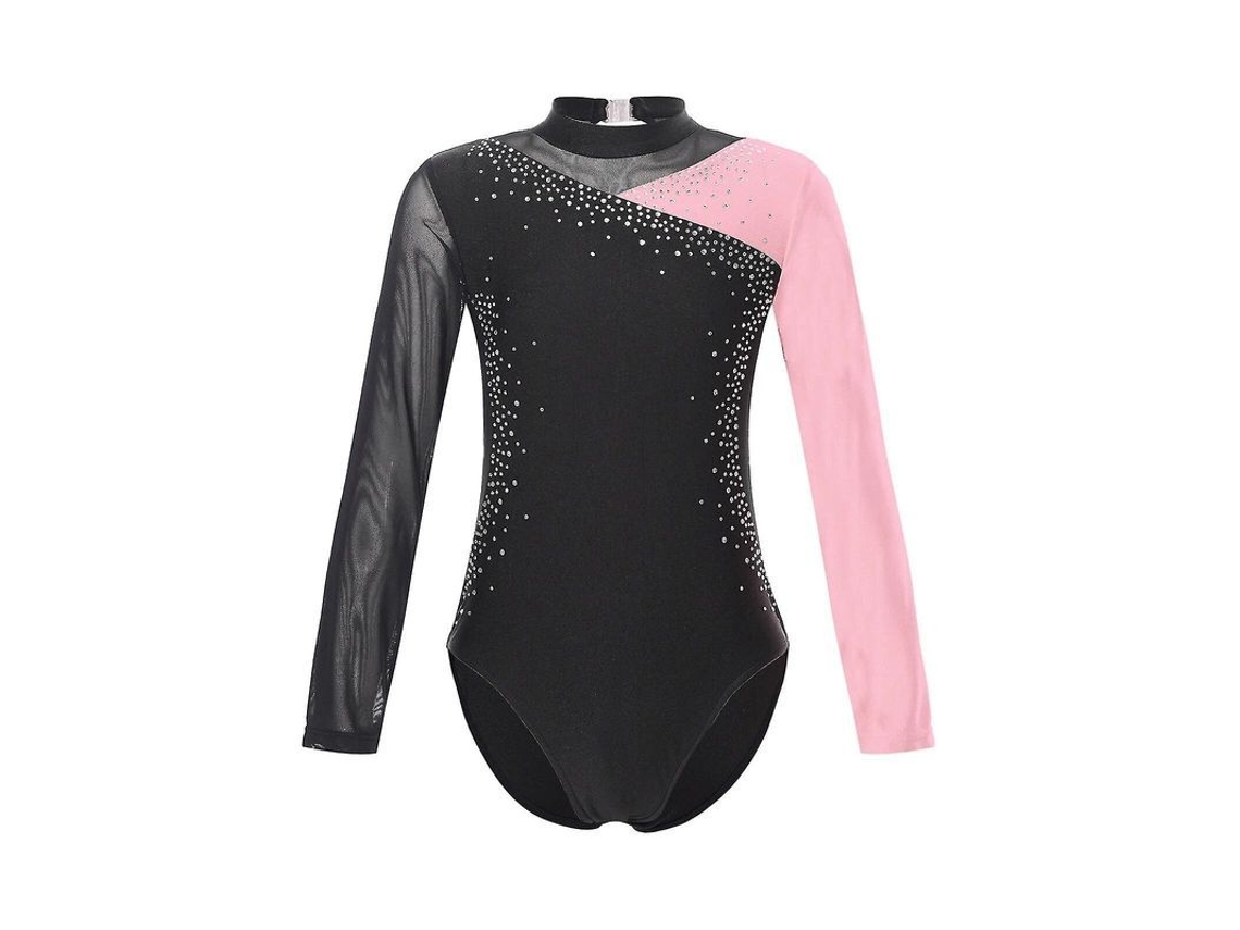 Mono De Gimnasia Rítmica Para Niñas Adolescentes, Leotardo De Ballet Con Mangas Largas, Traje De Yoga Con Parches.