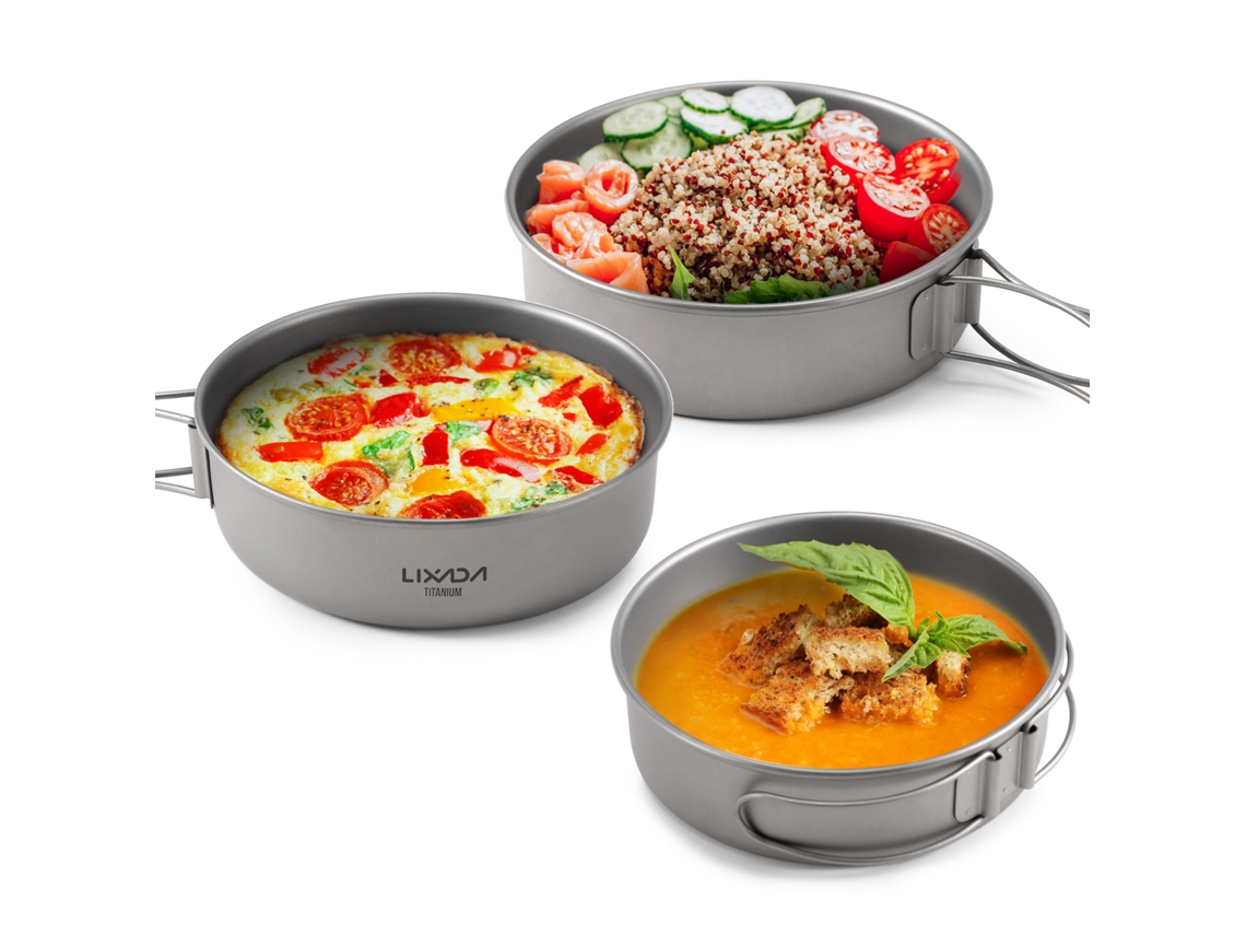 Cubeta Ultraligera De Titanio Con Asa Plegable Para Acampar, Hacer Senderismo Y Picnics Al Aire Libre.