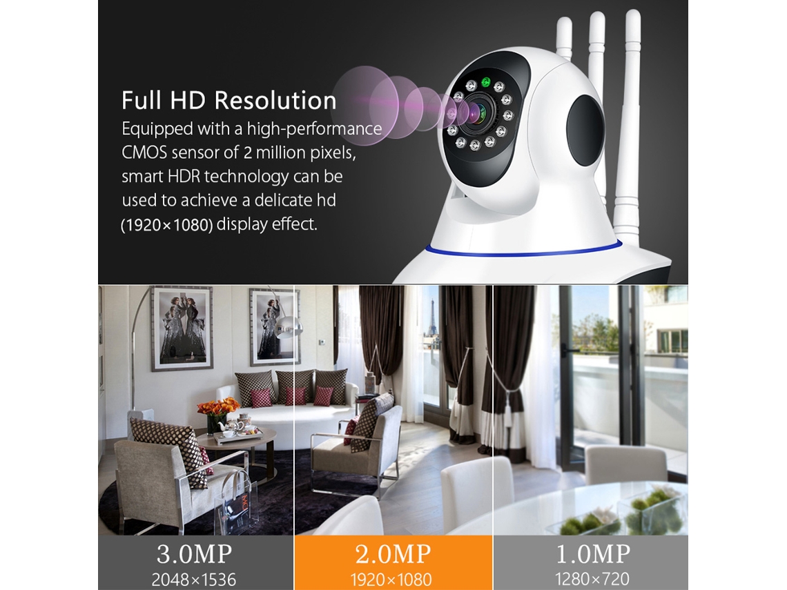 Cámara De Seguridad Inalámbrica Interior Con Audio, Ptz Y Wifi, Ideal Como Monitor Bebé