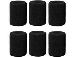 Paquete de 6 muñequeras deportivas de algodón para tenis, baloncesto, fútbol y running.
