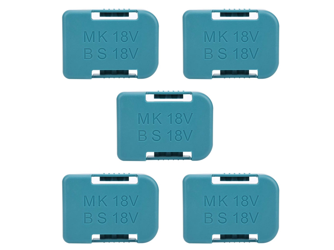 Soporte De Almacenamiento Para Baterías Bosch Y Makita De 18 V Con Ranura Para Cinturón, 5 Piezas, Color Cian.