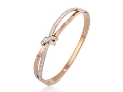 Pulsera De Oro Rosa Con Cristales Para Mujer, Regalo De Cumpleaños Navidad Thanksgiving