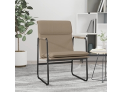 Tumbona Sillón de relax Muebles para patio cuero sintético color capuchino 55x64x80 cm