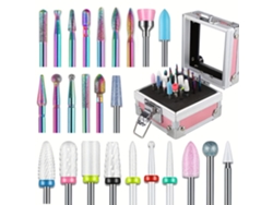 Kit de viaje con accesorios para cabezales de pulido de uñas - C