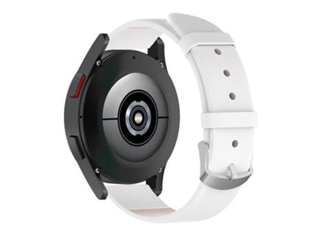 Correa de piel auténtica 20mm con herramienta para Samsung Galaxy Watch 4 40mm/Galaxy Watch 4 Classic 42mm - blanco