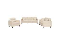Maison Exclusive - Juego De Sofás Con Cojines 3 Piezas Tela Microfibra Beige