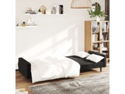 Sofá Cama De 2 Plazas Terciopelo Negro