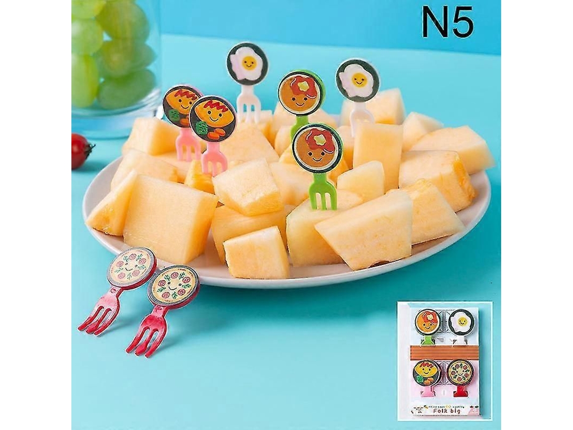 Lindos Mini Platos Bento Para Verduras, Tenedores Para Fruta Para Niños, Palillos De Dientes