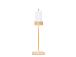 Lámpara De Mesa Midi Inalámbrica Perpetua, Estructura De Aluminio Negro Mate Y Acabado Interior En Pan De Oro, Módulo Led Recargable Profesional.