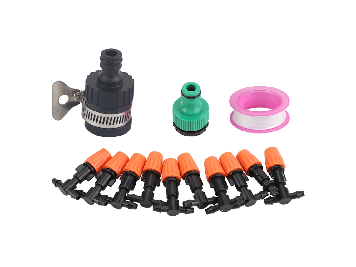 Kit De Riego Automático De 15 M Con Aspersor Y Riego Por Goteo Para Jardín - Abs Duradero