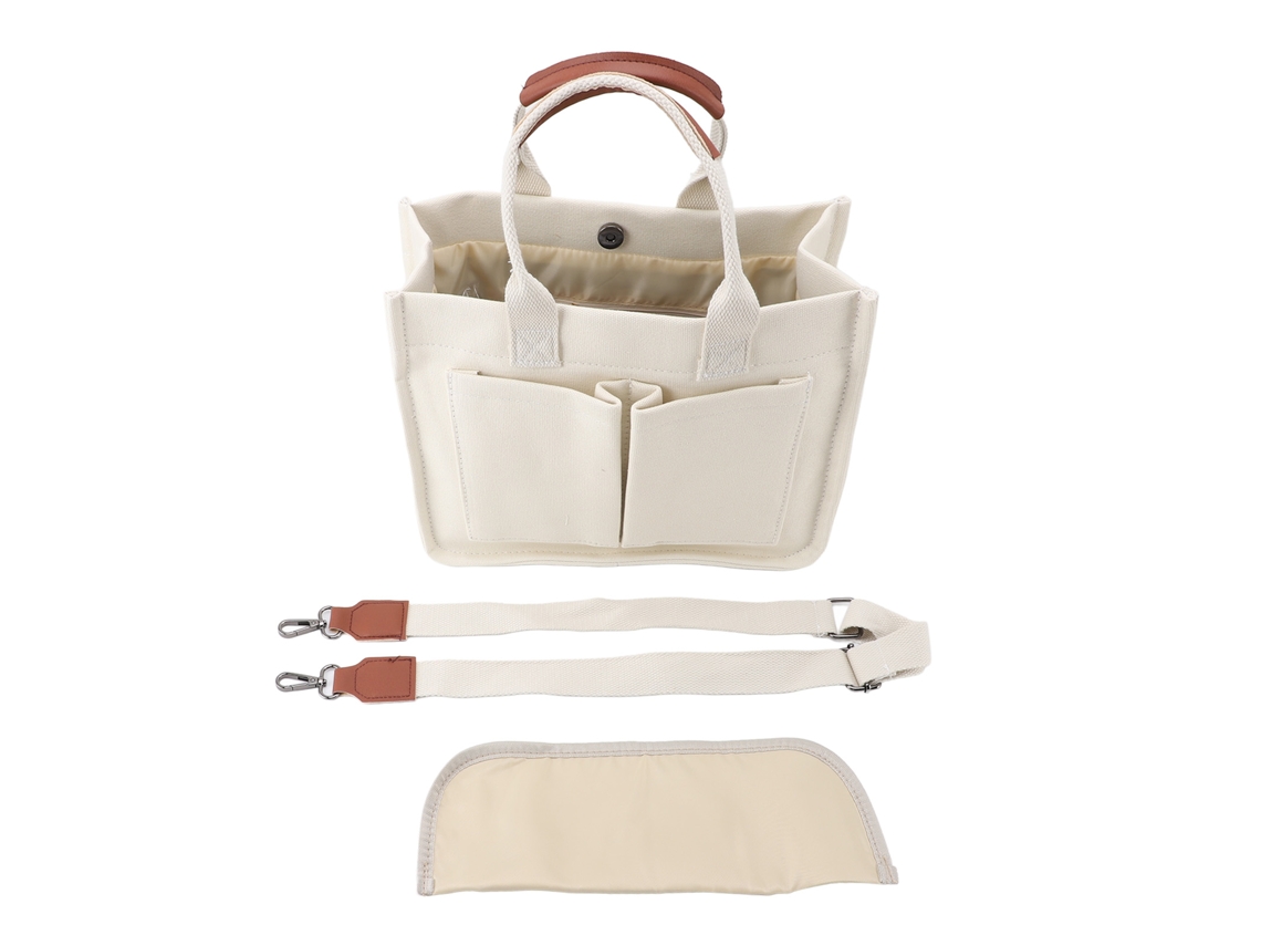 Bolsa Messenger De Lona Blanca Para Mujer Com Grande Capacidade E Zíper Para Comuta Diária