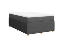 Maison Exclusive - Cama Box Spring Con Colchón Tela Gris Oscuro 120x190 Cm
