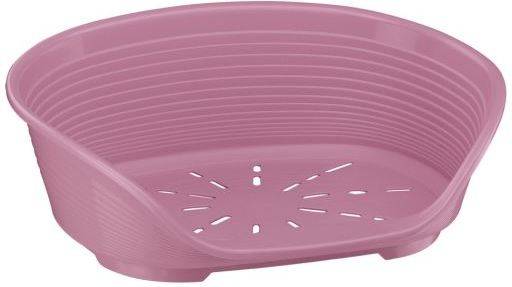 Feplast 70204916 Cama para perros y gatos siesta deluxe 4 cesta animales fondo perforado antideslizante ferplast rosa 54x35