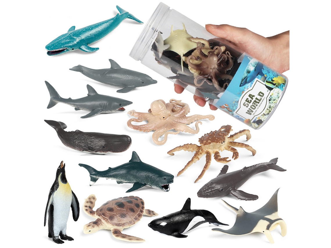 Conjunto De 12 Juguetes De Animales Marinos Figuras Realistas Oceanicas Para Niños Amantes Del Mar