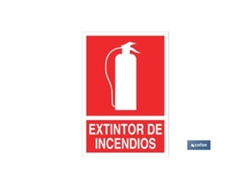 Señal luminiscente 420x297mm. extintor de incendios pictograma + texto