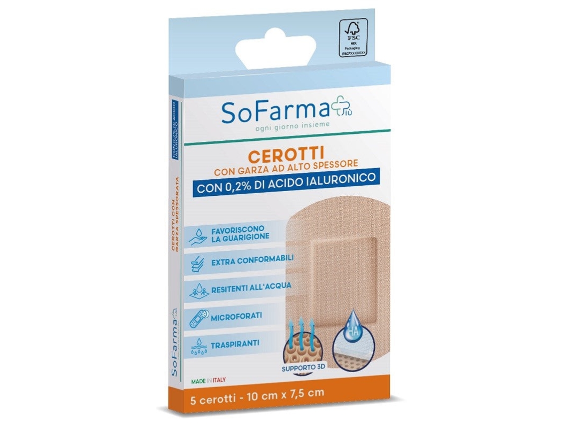 Cerotto Cicatrizzante 10x7,5 Cm 5 Pezzi Sofarmapiu Sofarmapiu