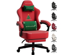 Silla gaming con diseño navideño, silla gaming con reposapiés, asiento extra ancho GT Player