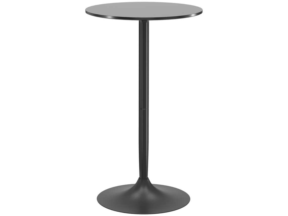 Mesa de comedor redonda alta en acero negro, estilo moderno y espaciosa HONGRUI TECH