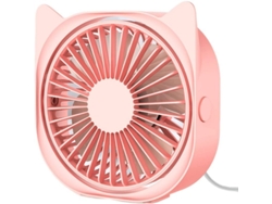 Ventilador De Escritorio Usb Pequeño Y Silencioso Con 3 Velocidades Y Rotación De 360°, Portátil Para Oficina/dormitorio (rosa)