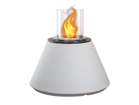 Brasero de jardín independiente para chimenea de bioetanol para uso interior y exterior STROMBOLI Bianco Perla d.60 x h56
