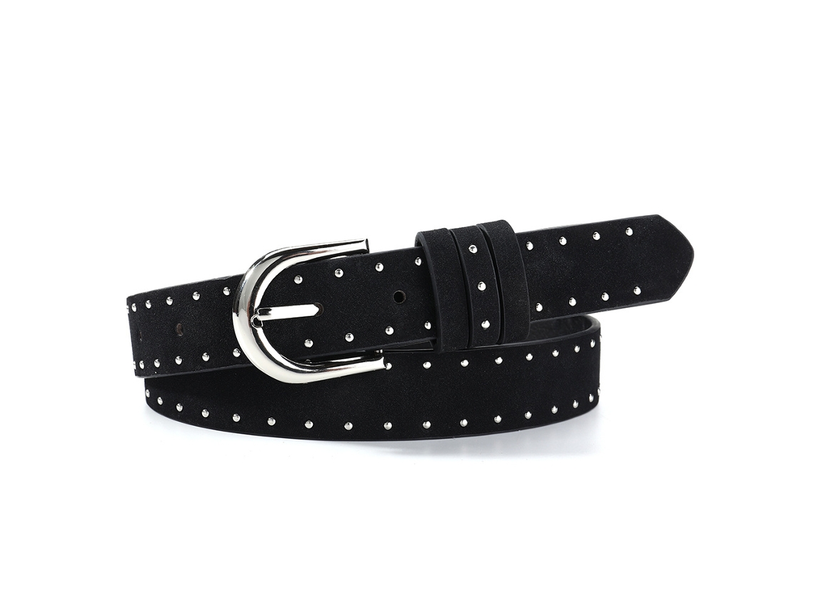 Cinturón Femenino Pu Tachuelas, Ajustable Vaqueros Look Retro, Regalo Con Estilo Para Fiestas O Día A Día