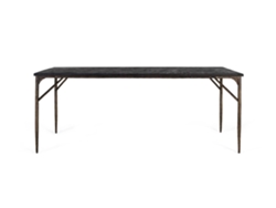 Mesa de comedor rectangular de madera maciza de 200 cm