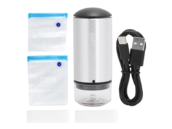 Mini máquina selladora al vacío eléctrica con cable USB para uso doméstico, color plateado