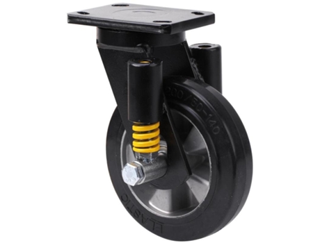 Rueda giratora placa 10hlse250-deb suspension goma negra elastica eje bolas ALEX