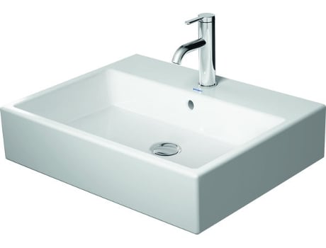 Lavabo DURAVIT Vero Air 60x47cm, con rebosadero, con banco con agujero para grifo, sin agujero para grifo, pared trasera lijada y acristalada