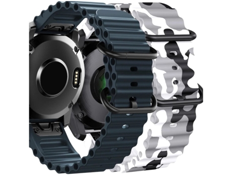 Correa Ocean Waves para Garmin Tactix 7 Pro Militar Azul y Blanco Pack 2X VEANXIN