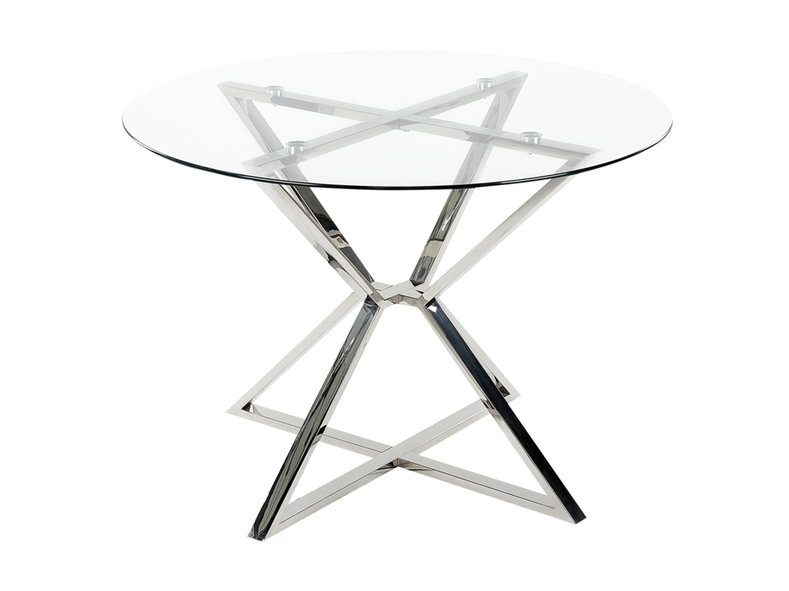Mesa de comedor BELIANI Bosco de Vidrio templado Transparente 105x105x75