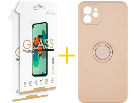 Carcasa + 2 Protectores de Pantalla para iPhone 12 Mini SKYHE Rosa Pastel
