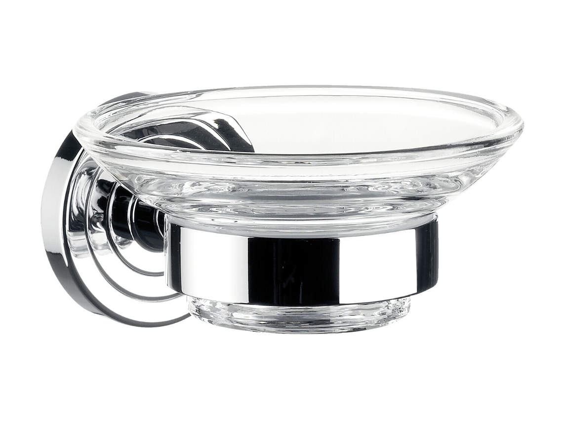 Jabonera Emco Polo, cristal transparente, D106 mm, 073000100
