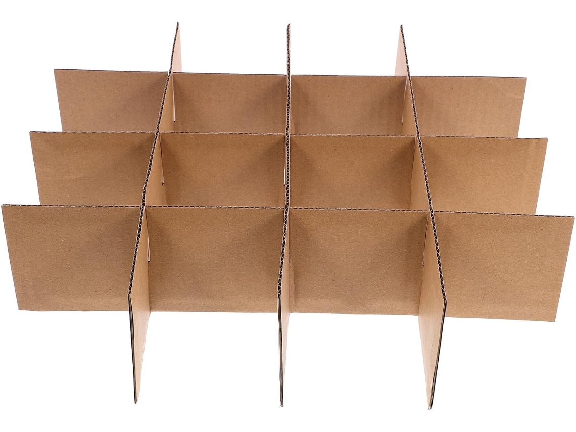 Separador De Cartón Corrugado De 345x345x105 Mm, Compartimentos De 82x82x80 Mm.