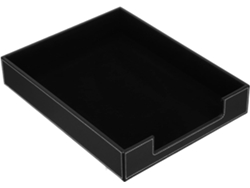 Bandeja Organizadora De Escritorio Apilable De Piel Sintética Negra, 35,5 X 28 X 6 Cm