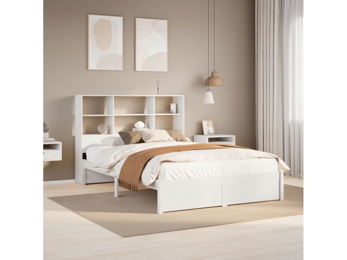 Cama Estantería Sin Blanca Lovely Home Blanco (160x200)