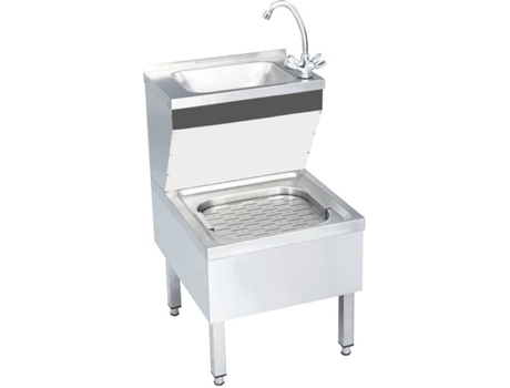 Lavabo VIDAxL Fregadero Lavamanos Comercial de Pie con Grifo Acero Inoxidable