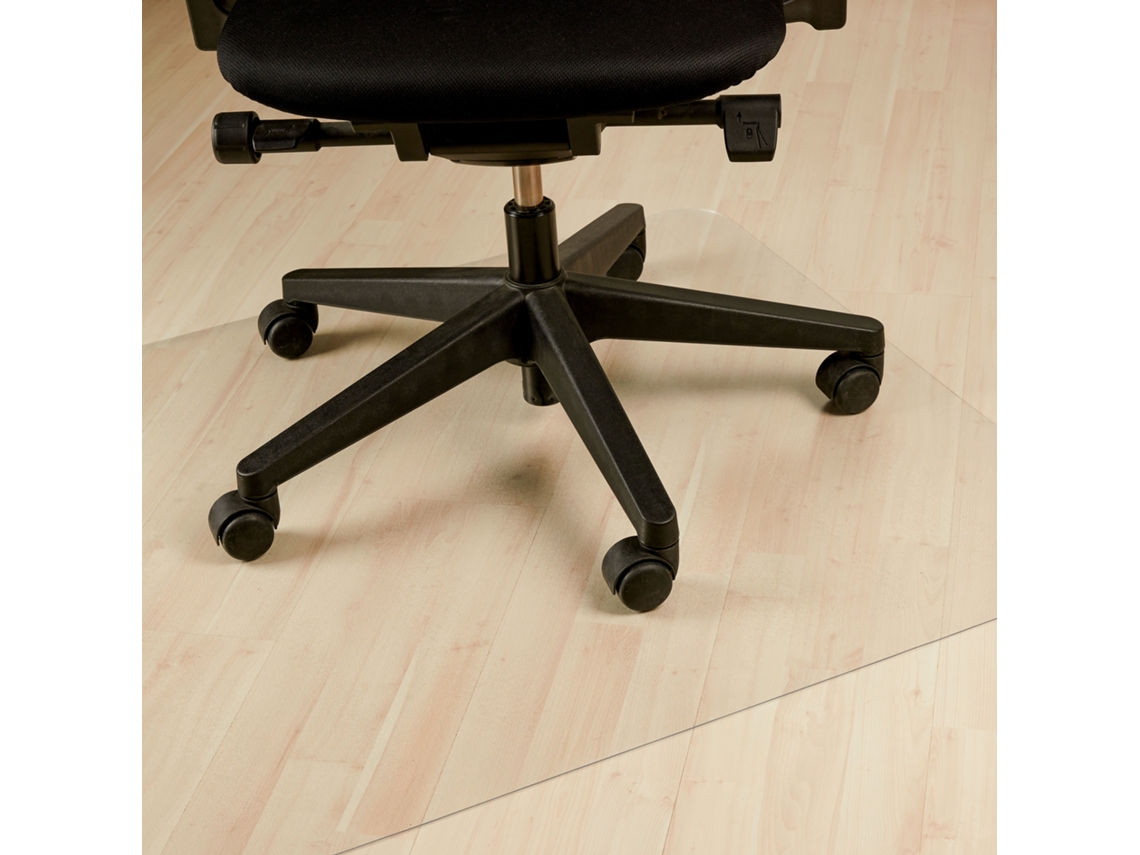 Relaxdays Protector Suelo, Alfombra Silla Oficina, Tapete Antideslizante Para Parquet, Pvc, 90 X 90 Cm, Transparente