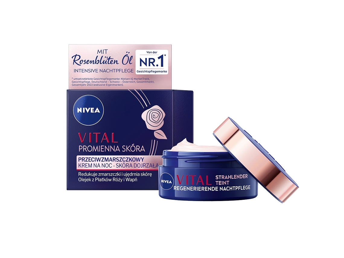 Nivea Vital Piel Luminosa Crema Antiedad De Noche, 50ml