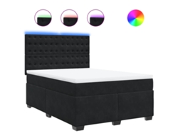 Maison Exclusive - Cama Box Spring Con Colchón Terciopelo Negro 140x200 Cm