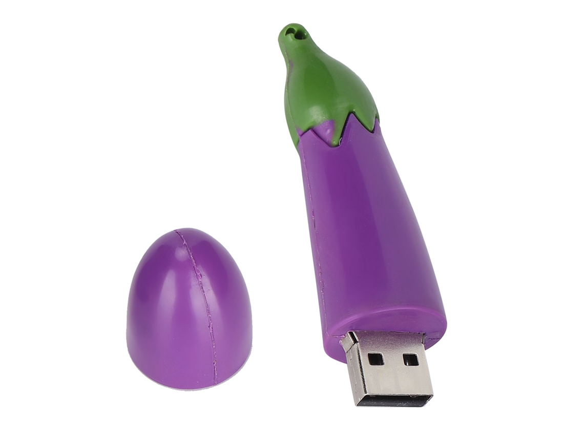Unidad Flash Usb De Berenjena Con Estilo De Dibujo Animado, Memoria Portátil 1gb