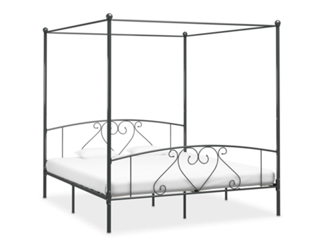 MAISON EXCLUSIVE Estructura de cama con dosel 180x200 cm metal gris